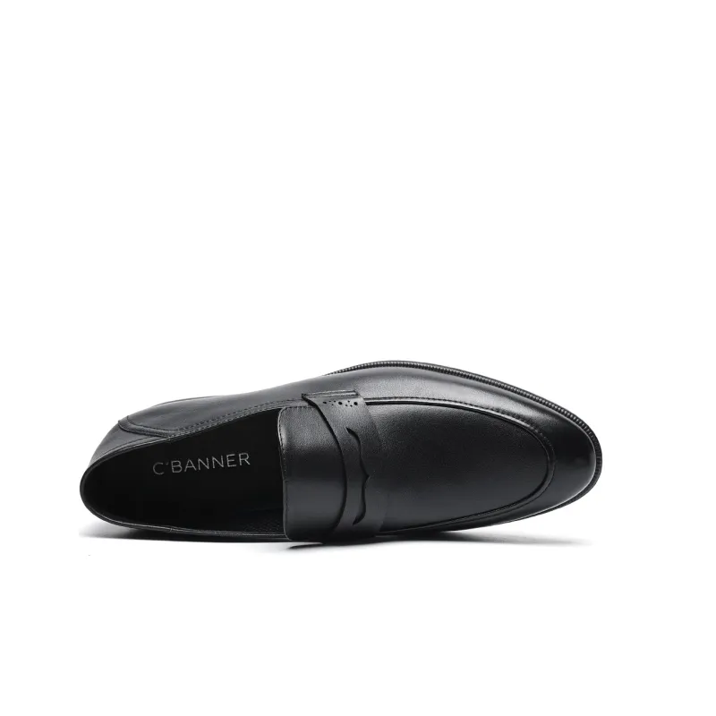 C°BANNER Casual Leather Shoes Men's Black-3