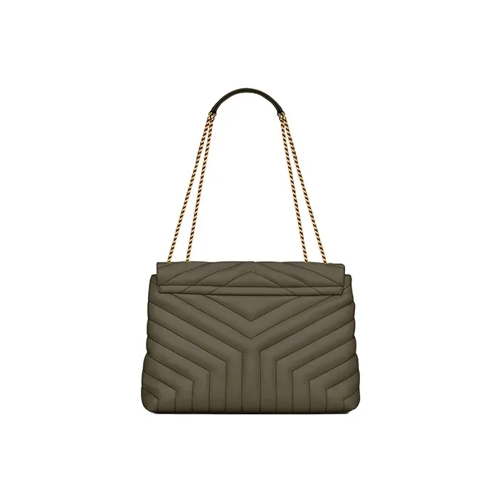 SAINT LAURENT LOULOU Cow Leather Portable Crossbody Bag Shoulder Bag Women's Green-3