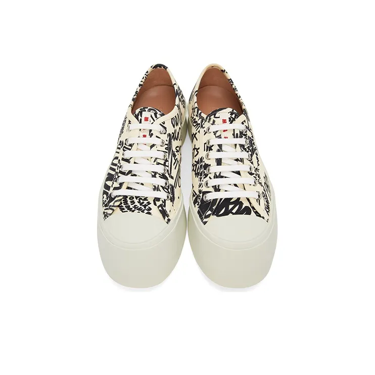 MARNI Platform Shoes Men's Printed Gray White-2