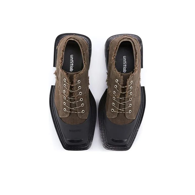 Untitlab #11 Reel Derbies Army Green Low Top Platform Shoes Unisex Army Green-3