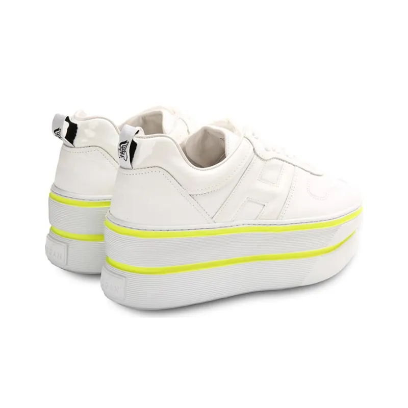 HOGAN MAXI CASSETTA Platform Shoes Women's White-2