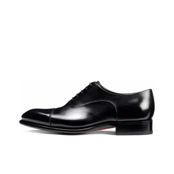 Santoni Round Toe Slip On Oxford Shoes