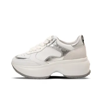 HOGAN Maxi I Active Platform Shoes Women's White Silver