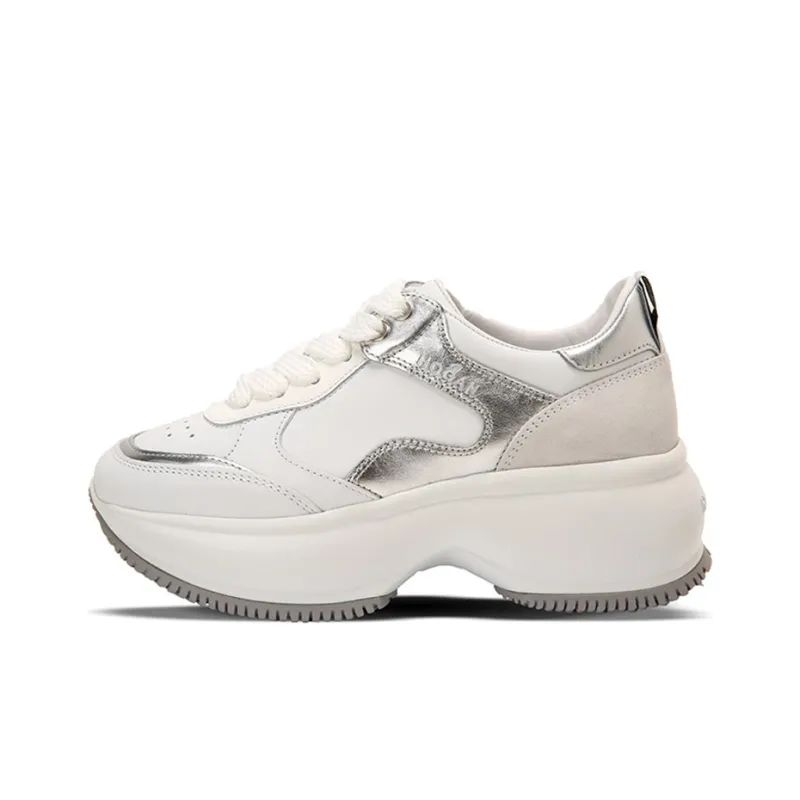 HOGAN Maxi I Active Platform Shoes Women's White Silver-0