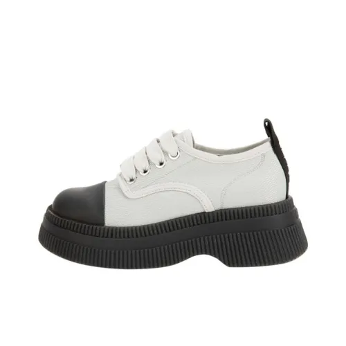 GANNI Creepers Canvas Lace-up Derby Shoes