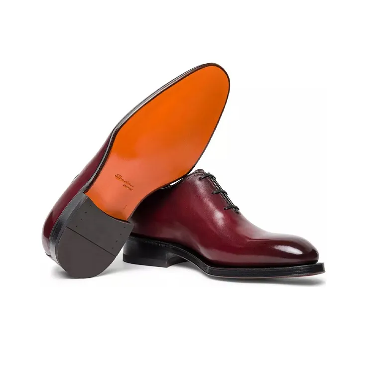 Santoni Dress Shoes Men Low-Top Red-4