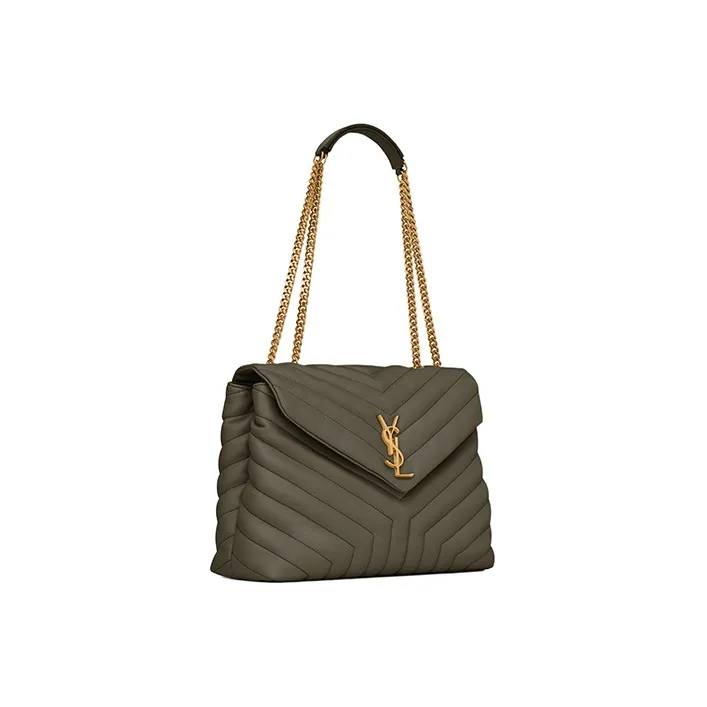 SAINT LAURENT LOULOU Cow Leather Portable Crossbody Bag Shoulder Bag Women's Green-1
