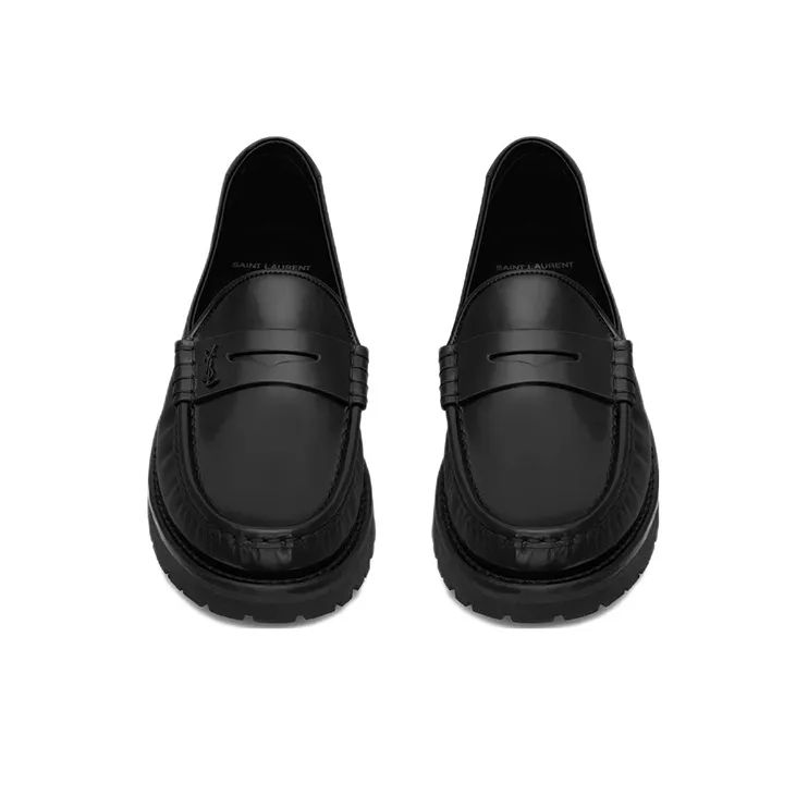 SAINT LAURENT Le Loafer High shine Finish Flat Shoes-2