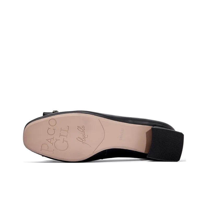 PACO GIL Block Heel Unlined Shoes Women's Black-5
