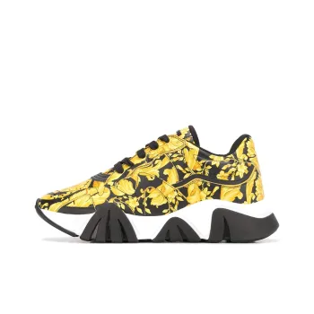 VERSACE Squalo Low Top Sports Casual Shoes Men's Black Gold