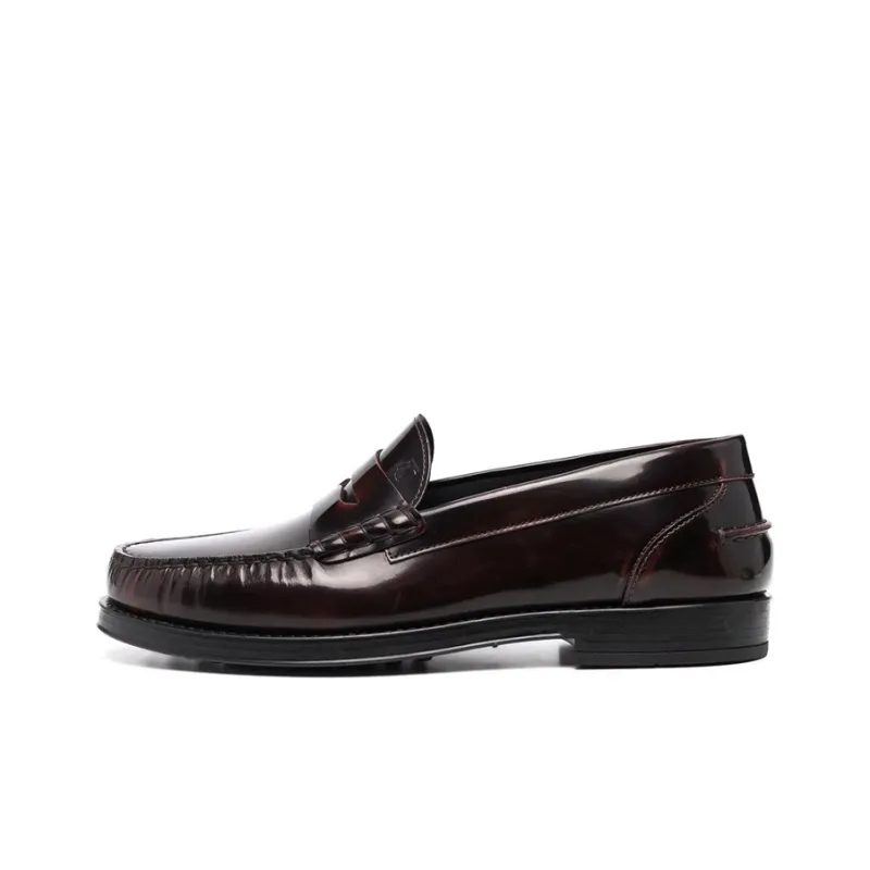 TOD'S Exposed Stitch Leather Loafers-0