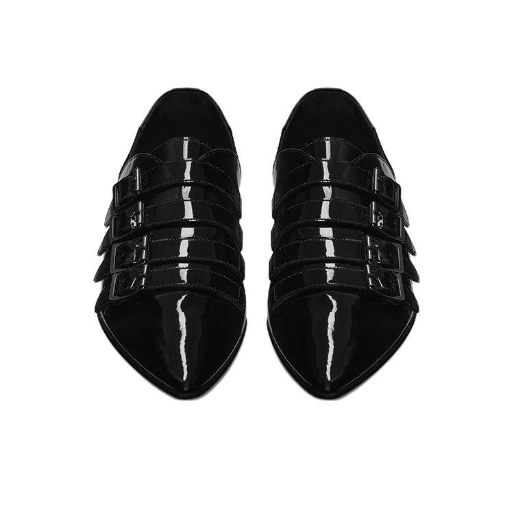 SAINT LAURENT Franklin Buckled Monk Shoes-3