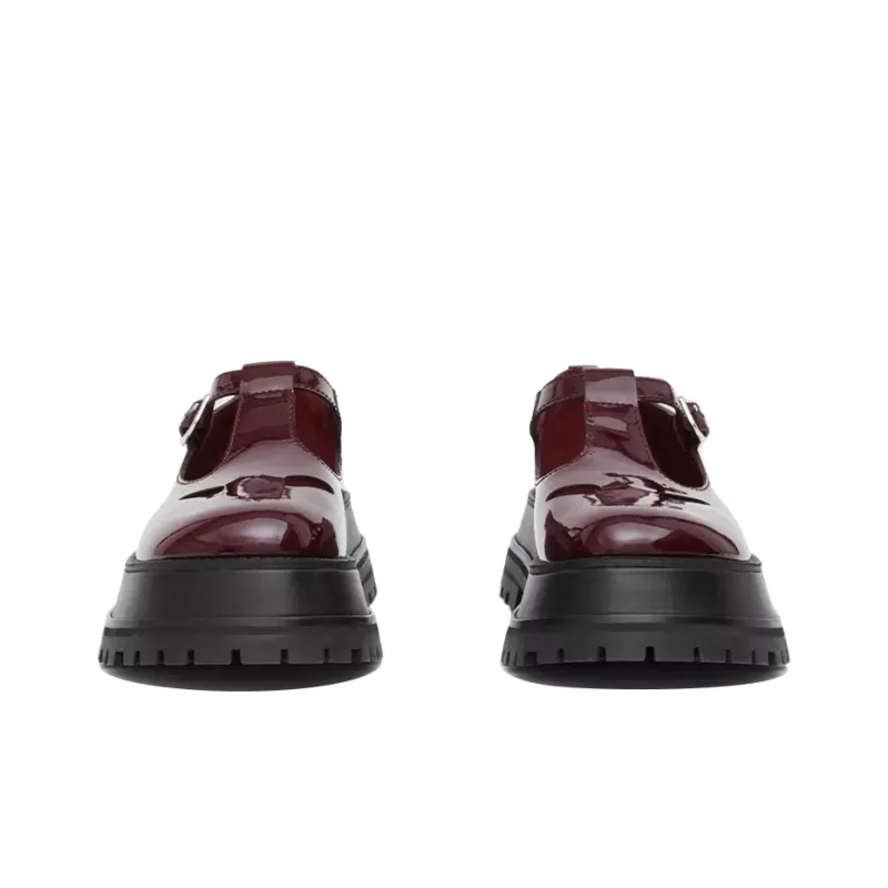 Burberry Platform Shoes Women's Dark Red-3