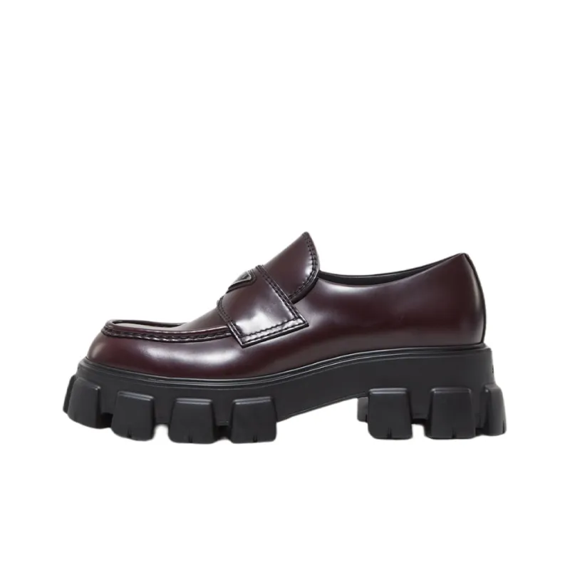 PRADA Monolith Casual Shoes Men's Red Brown-0
