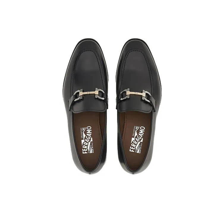 FERRAGAMO GANCINI Mokasin Shoes Men's Black-2