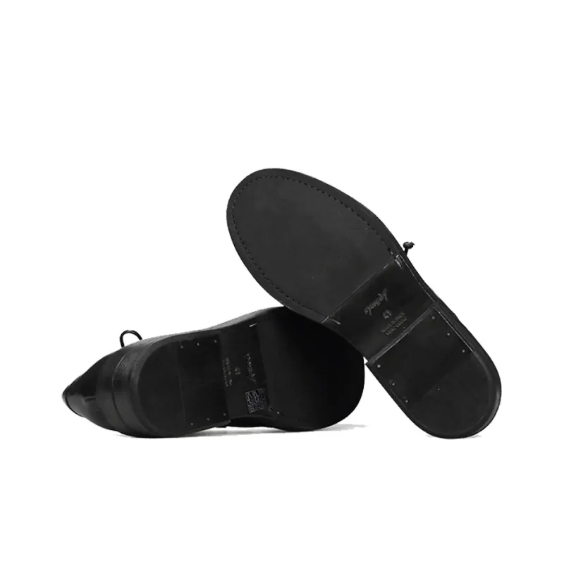 Marsèll Zuccolona Horse Leather Triple-Layer Sole With Upturned Leather Shoes Men's Casual Shoes Men's Black-4
