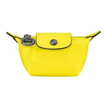 LONGCHAMP Le Pliage Xtra Cow Leather Coin Purses Wallets Women's Yellow