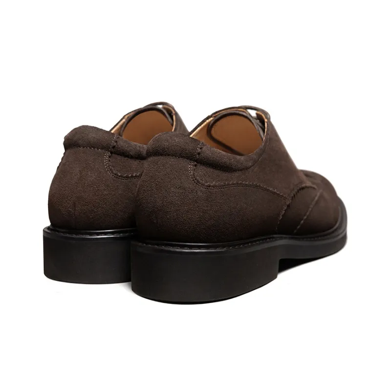 THOM WILLS British Business Round Tip Derby Shoes Casual Shoes Men's Dark Coffee-3