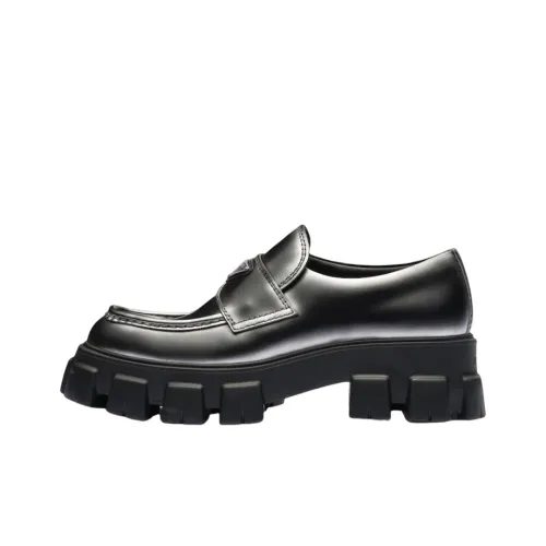 PRADA Monolith Leather Loafers