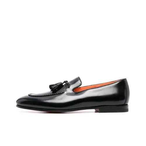 Santoni Tassel-embellished Leather Loafers