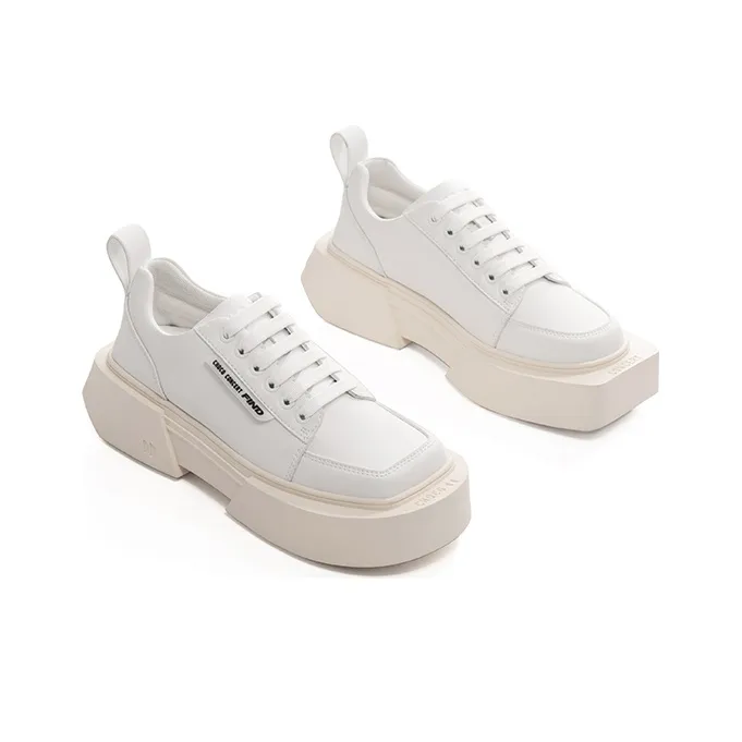 CHOCO CONCERT FIND Low Top Platform Shoes Unisex Ecru-2