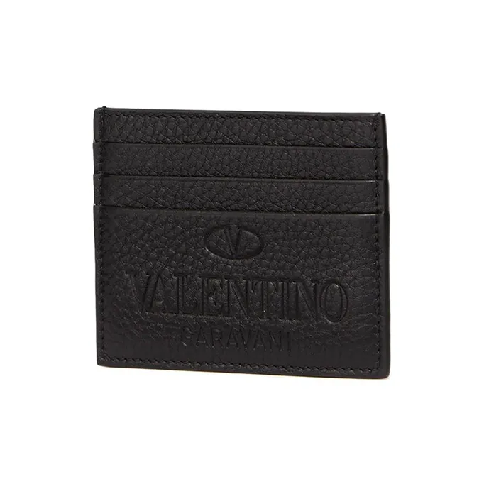 Valentino GARAVANI Calfskin Wallet, Card Holder Men's Black-2