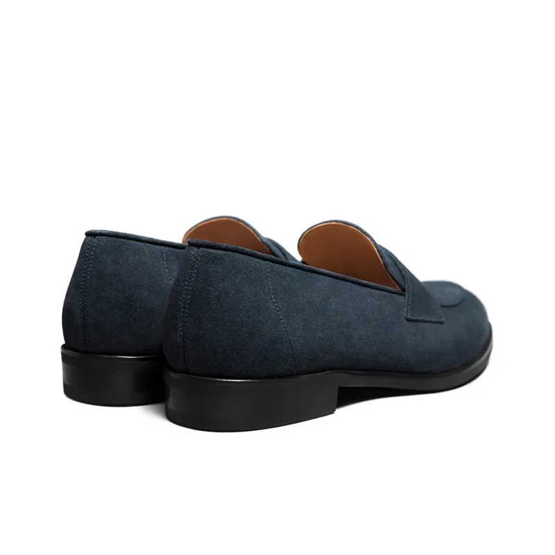 THOM WILLS British Business Slip on Loafers Casual Shoes Men's Dark Blue-3