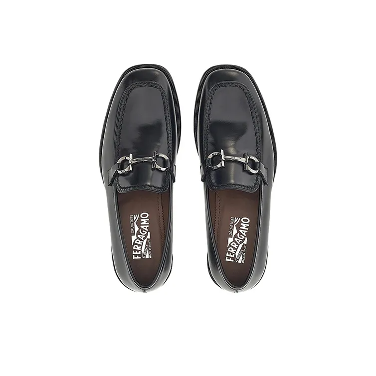 FERRAGAMO Leather Loafers Black-2