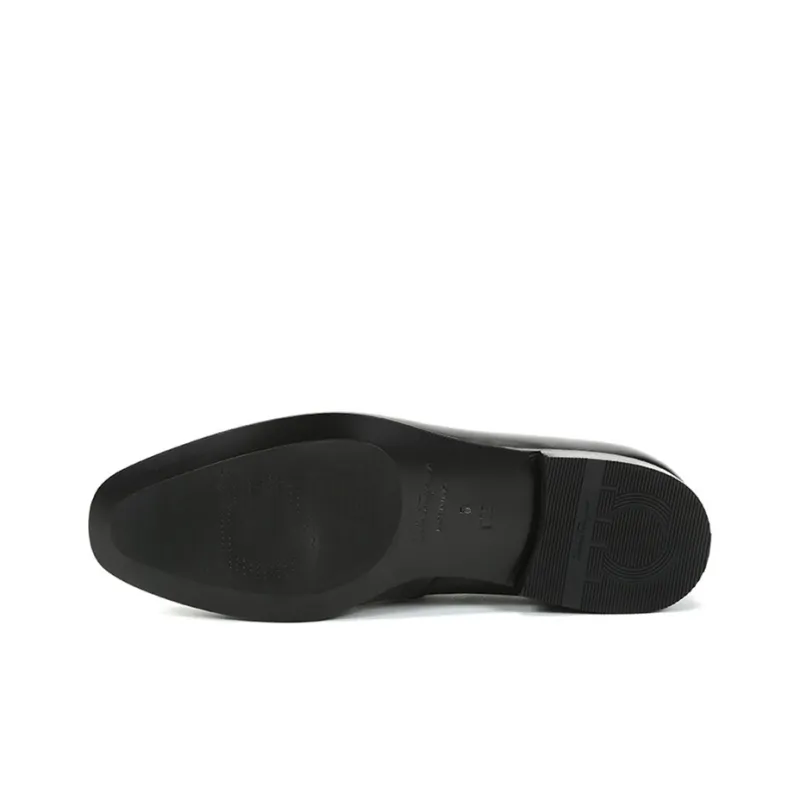 FERRAGAMO Riben SF Ornament Dress Shoes Men's Black-5