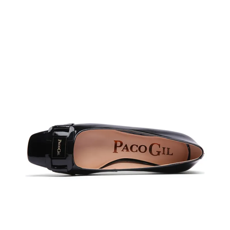 PACO GIL Chunky Heel High Heels Women's Black-4