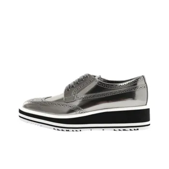 PRADA Skateboard Shoes Women's Silver Gray