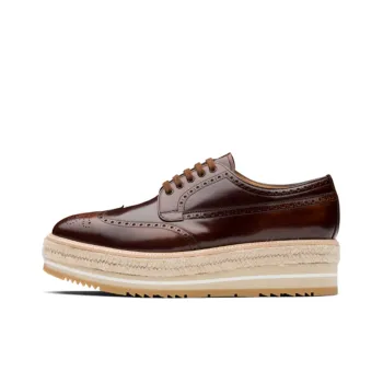PRADA Skateboard Shoes Men Low Top Brown