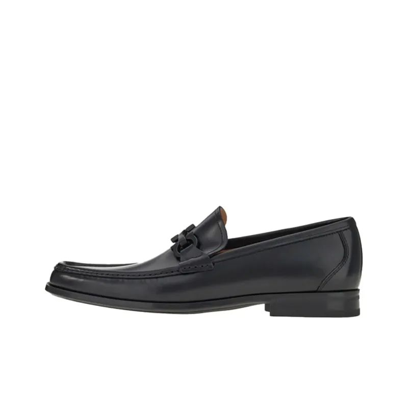 FERRAGAMO Gancini Plaque 35mm Leather Loafers-0