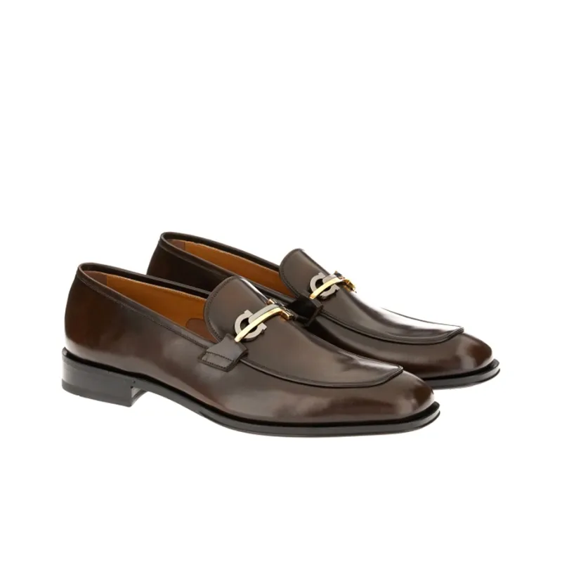 FERRAGAMO Gancini Men's Casual Shoes Men's Dark Brown-2