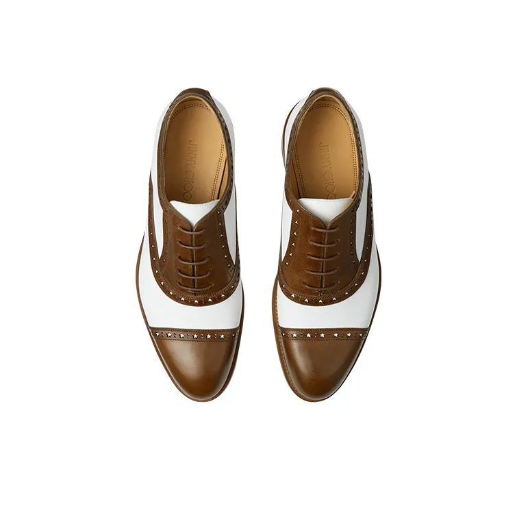 Jimmy Choo Dress Shoes Men Low Top Brown, White-2