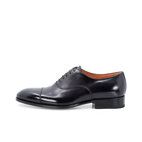 Santoni Polished Leather Oxford Shoes