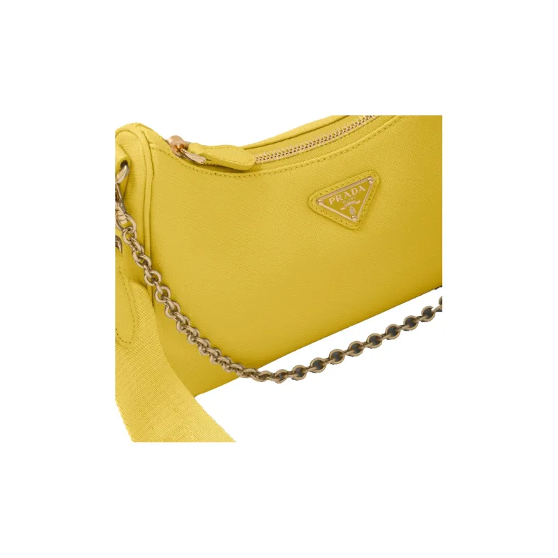 PRADA Re-Edition Saffiano Leather 3-in-1 Crossbody Bag Shoulder Bag Women's Sunlight Yellow-5