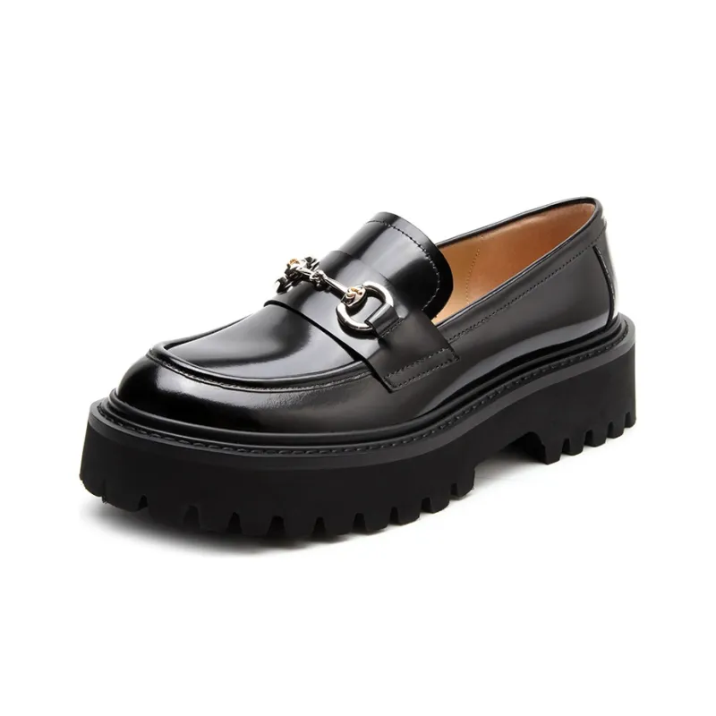 Satchi Casual Leather Shoes Women's Black-1