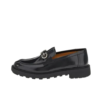 FERRAGAMO Gancini plaque Leather Loafers