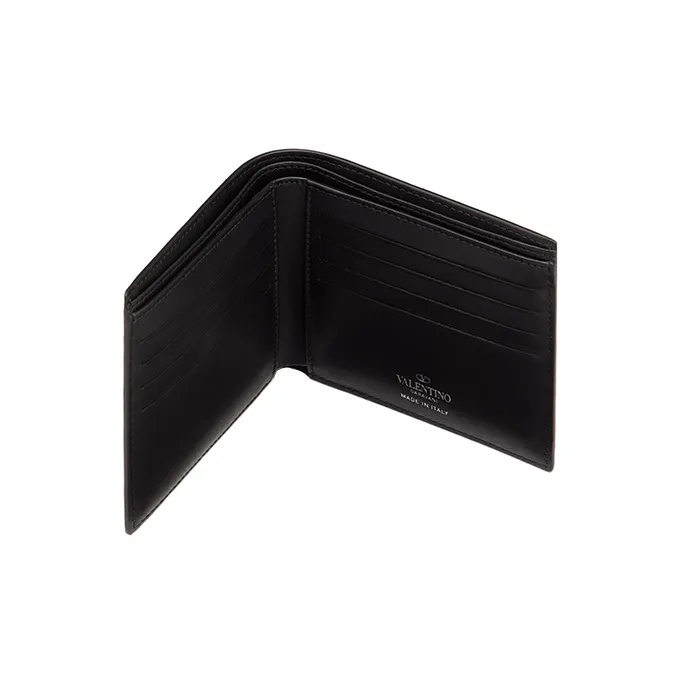 Valentino VLTN Calfskin Wallet Men's Black-3