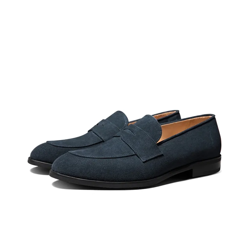 THOM WILLS British Business Slip on Loafers Casual Shoes Men's Dark Blue-1