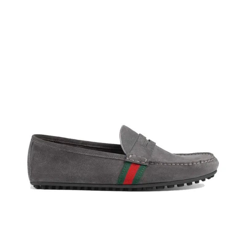 GUCCI Gommino Loafers Men Gray-1