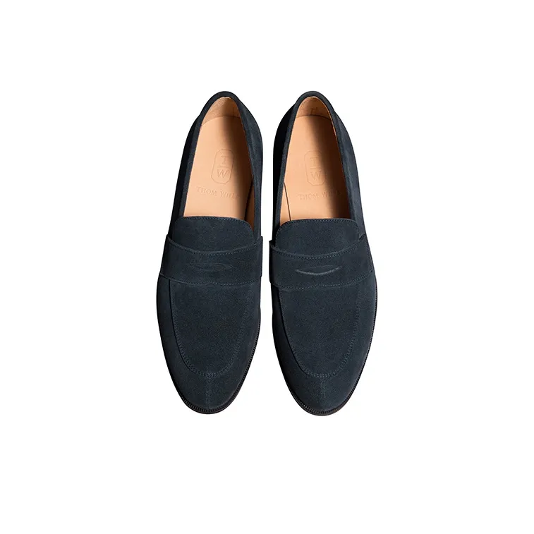 THOM WILLS British Business Slip on Loafers Casual Shoes Men's Dark Blue-2