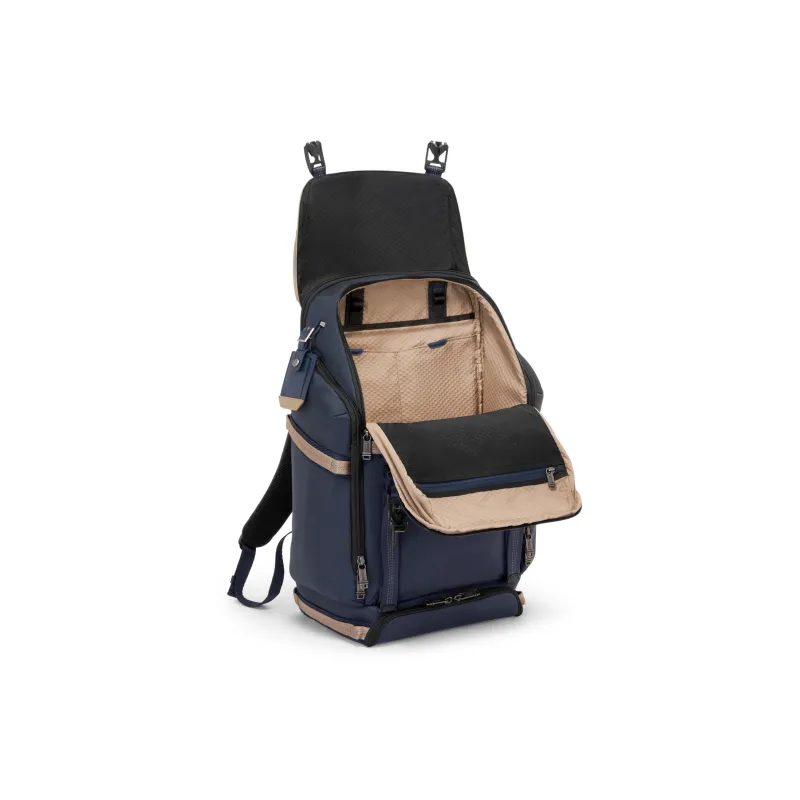 TUMI Nylon Backpack Men's Blue & Brown-2
