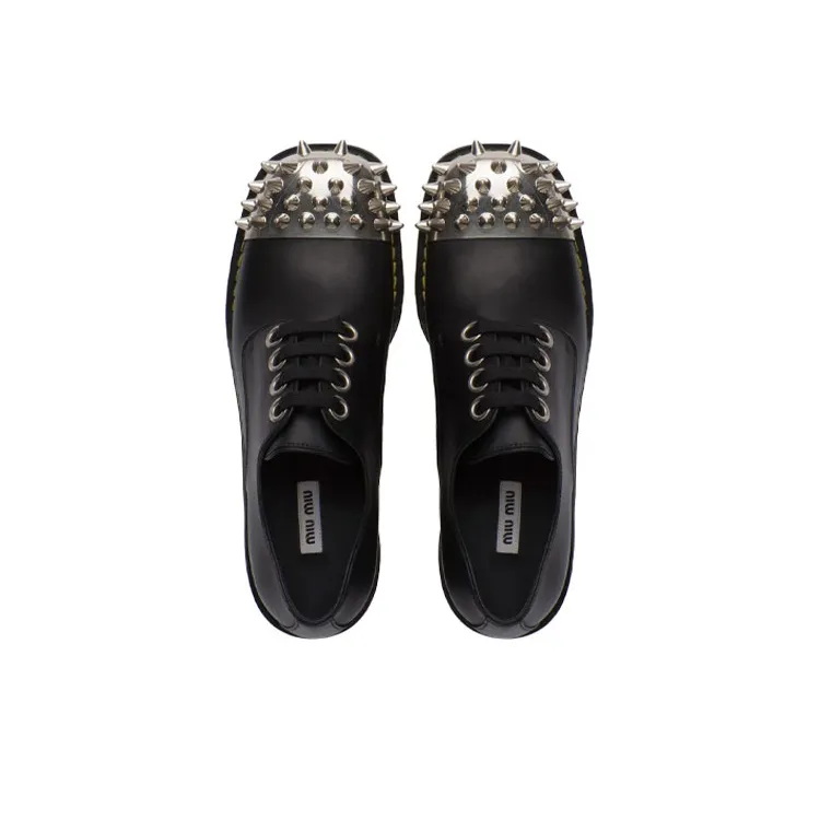 MIU MIU Casual Shoes Women's Black Silver-2