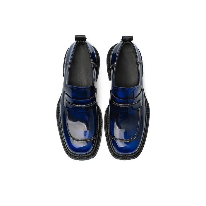 TUATARA Pearlescent Phantom Collection Platform Shoes Men's Black Blue-3