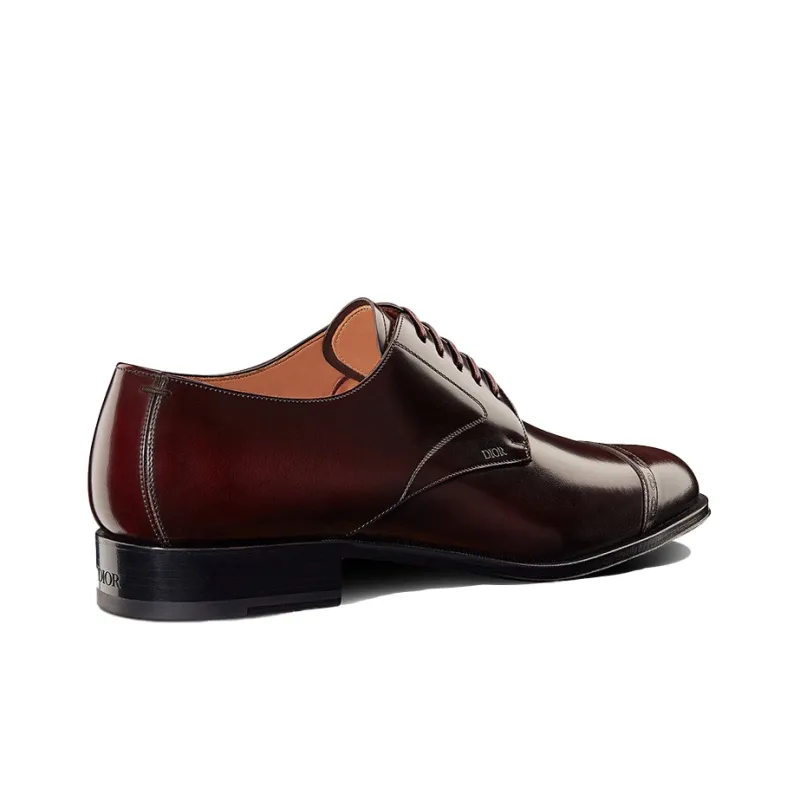 DIOR Timeless Dress Shoes Men Low-Top Burgundy-3