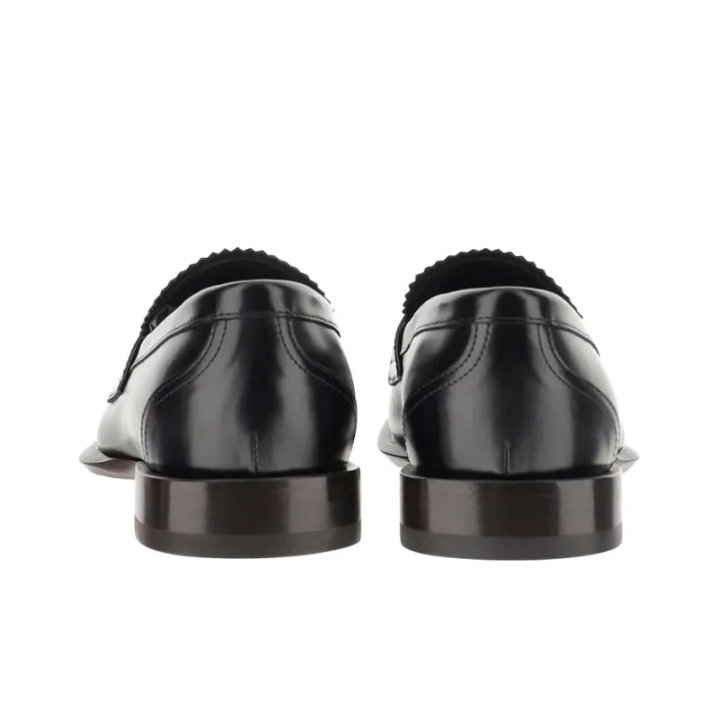 Alexander McQueen Leather Coin Embellished Penny Loafer Black-4