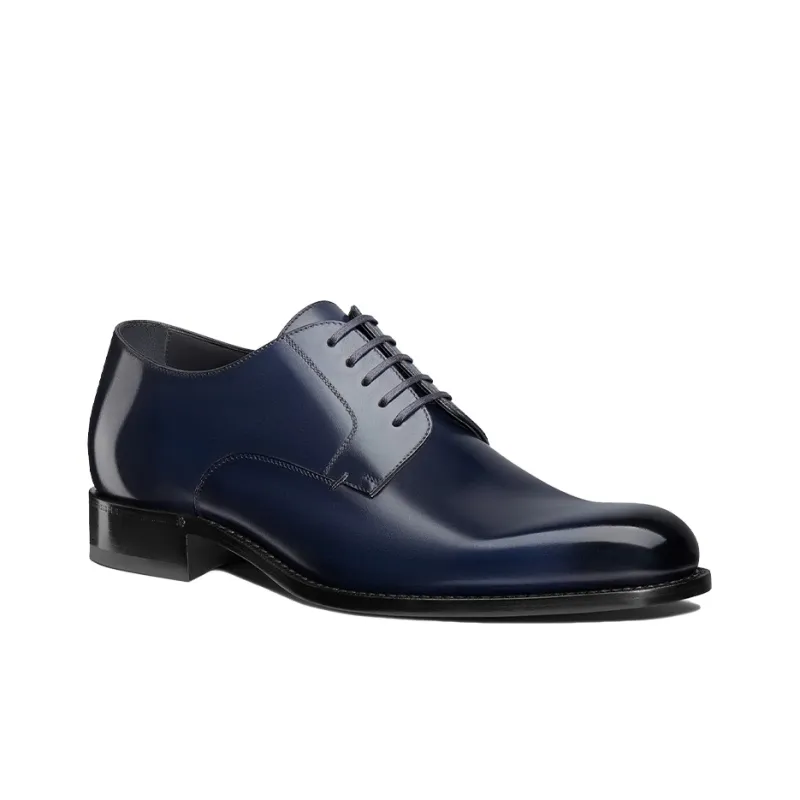DIOR Dress Shoes Men Low Top Marine Blue-1