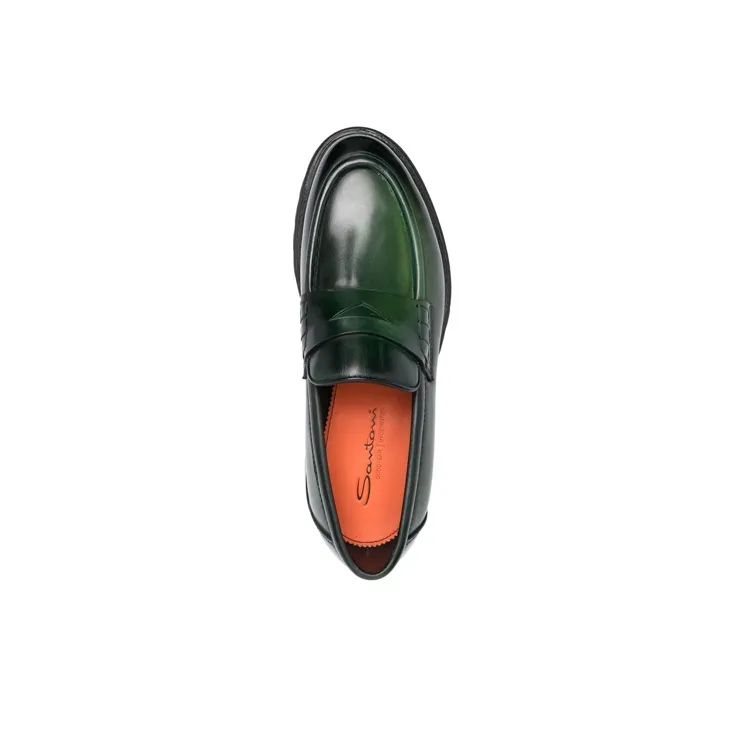 Santoni Penny-slot Leather Loafers-4